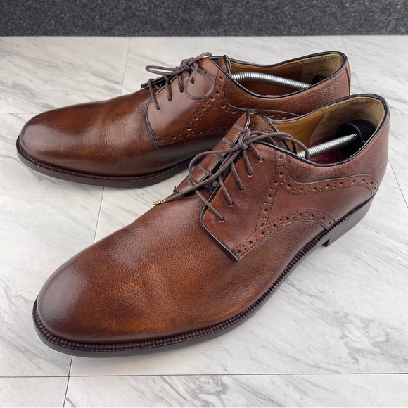 Johnston & Murphy Brown Leather Saddle Brogue Derby Mens Size 13 M - Picture 4 of 15